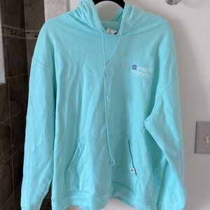 Simply Southern Aqua Hoodie.  Fleece. XL